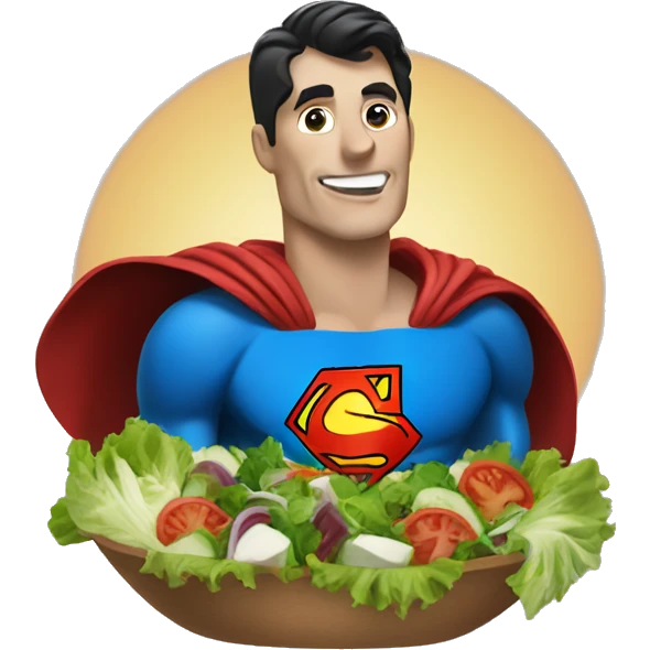 superman with a salad emoji