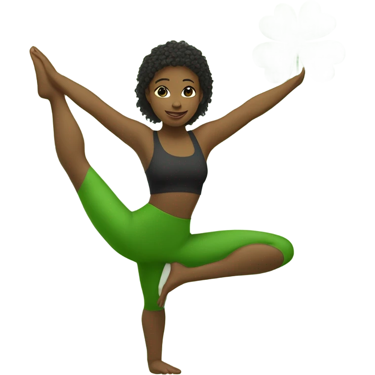 Lucky Shamrock doing yoga emoji