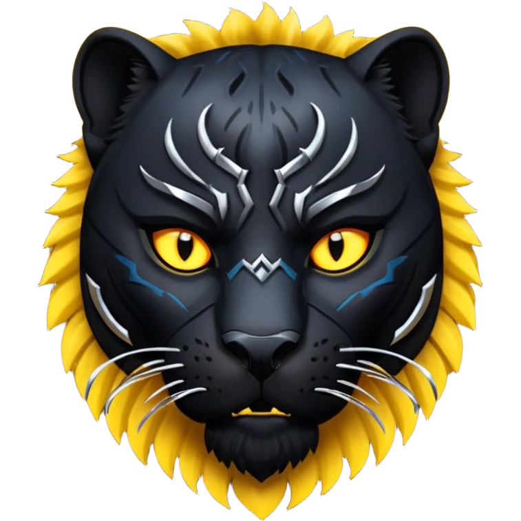 Black panther aggressive just the face and the necklace emoji