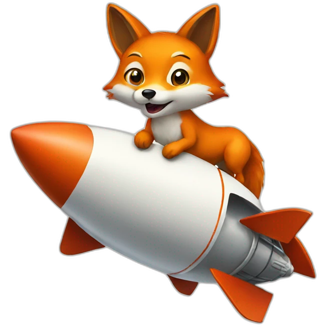 Fox on a Rocket  emoji