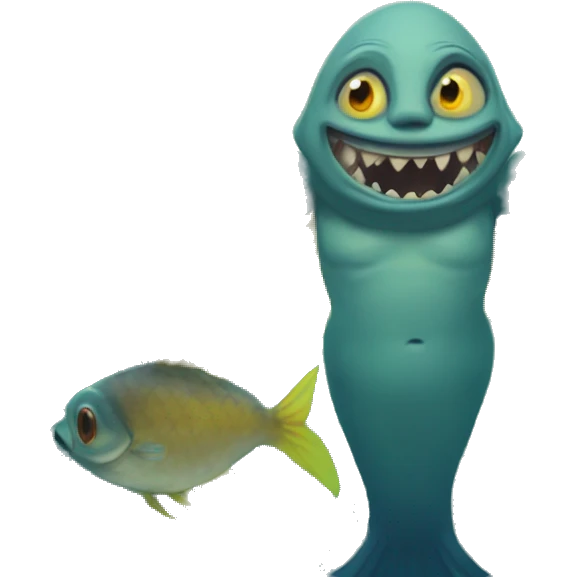 merpeople: ugly evil Underwater-dwelling beings with the upper body of a human and the lower body of a fish, known for their beautiful singing voices and protective nature. emoji