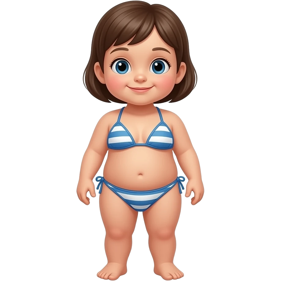 full-bodied standing young child wearing Bikini emoji
