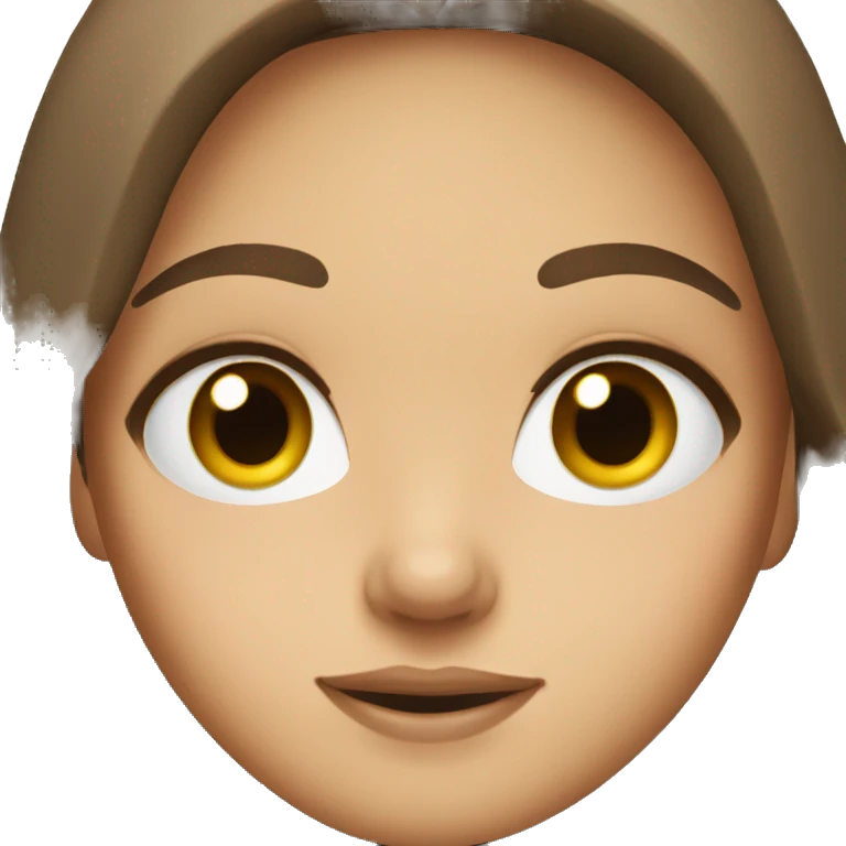 girl with brown hair and eyes emoji