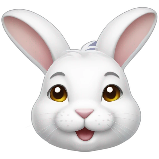 White bunny wink emoji
