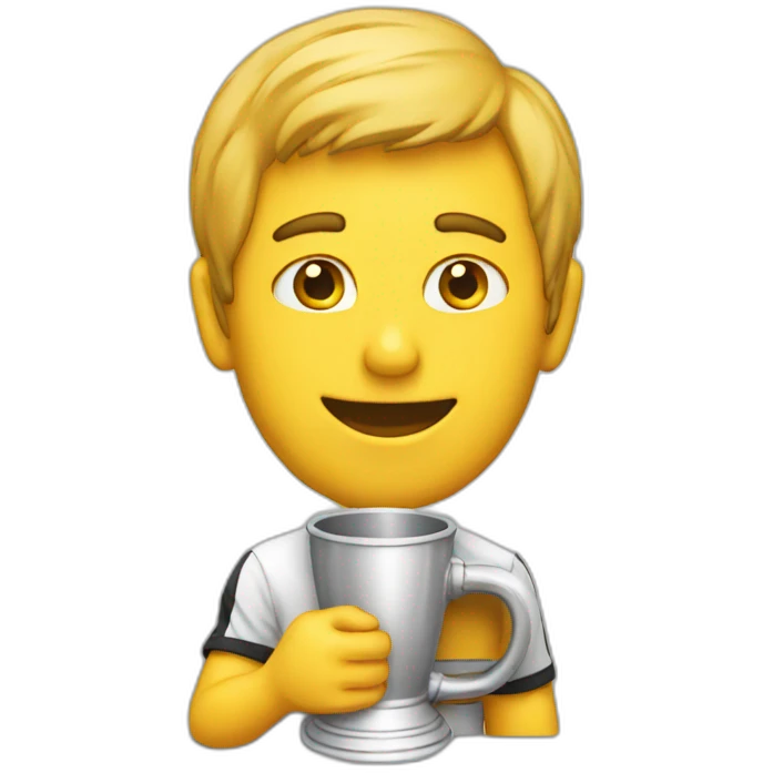 A guy with the Winner cup emoji