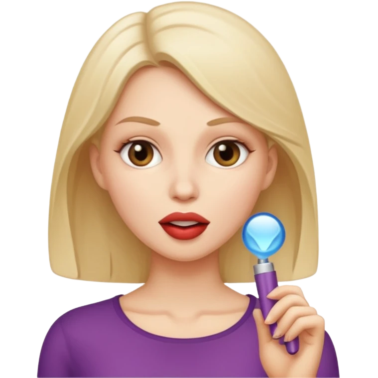 A naked white sexy woman with big tits who is slim and is giving a blowjob or having sex activities with a man emoji