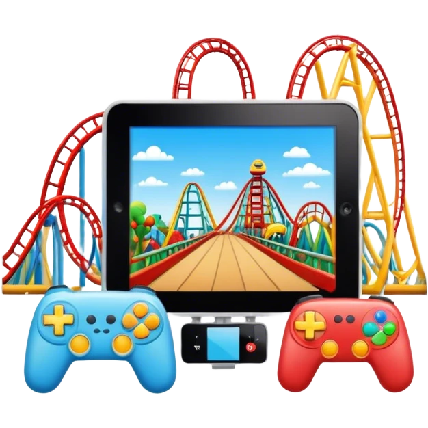 Toys, gamepads, roller coasters  emoji