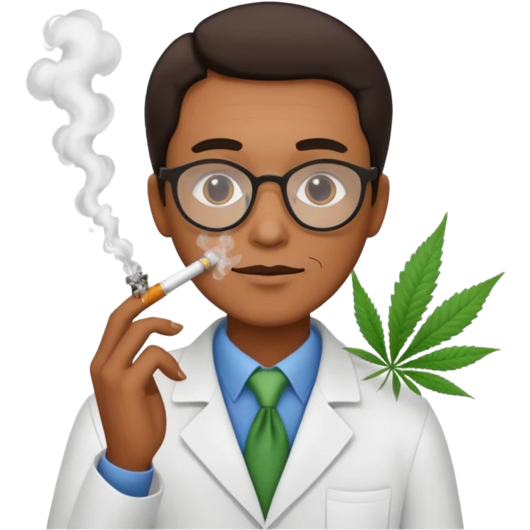 Scientist stoner emoji