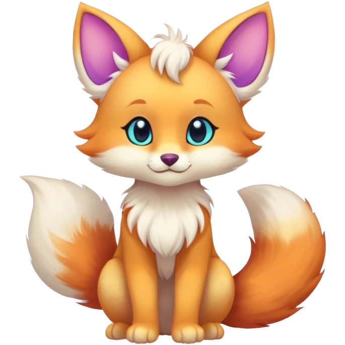 Kawaii bright fantasy ethereal anthro fursona animal with a tufted tail and round ears emoji