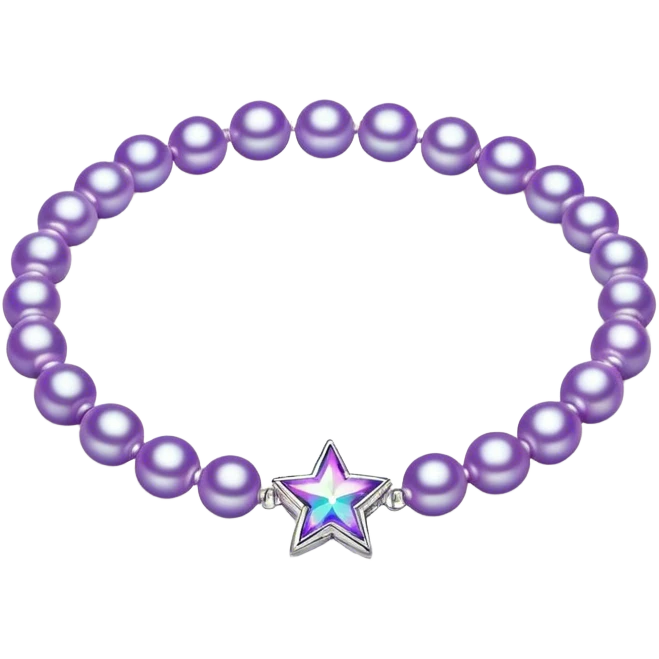 Pearl bright purple braclet with star in middle emoji