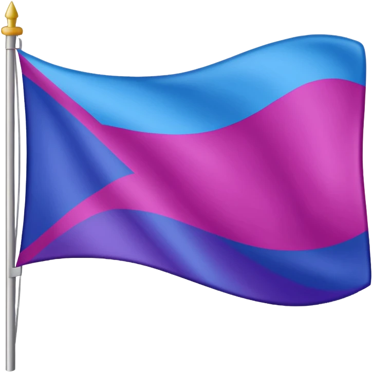 La bandera bisexual (lleva 3 franjas: la de arriba color magenta, abajo azul y en medio morada) emoji