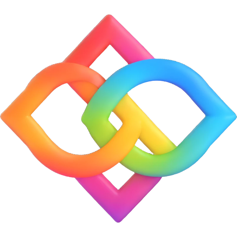 gay pride two interlocked female symbols, rainbow gradient, friendly and inclusive emoji