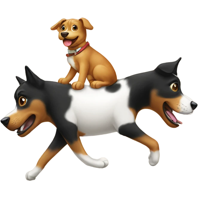 Cat riding dog  emoji