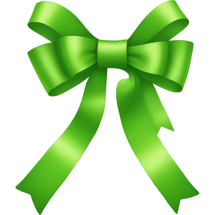 A lime green bow emoji