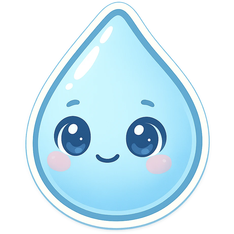 chibi style raindrop emoji
