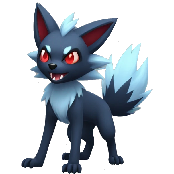 Cool Edgy Zorua-Zoroark-Mightyena full body emoji