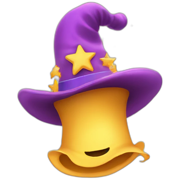 star jumping out of a magic hat without face emoji