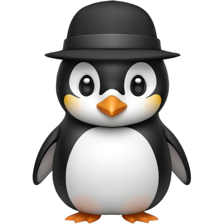 Penguin wearing a hat emoji