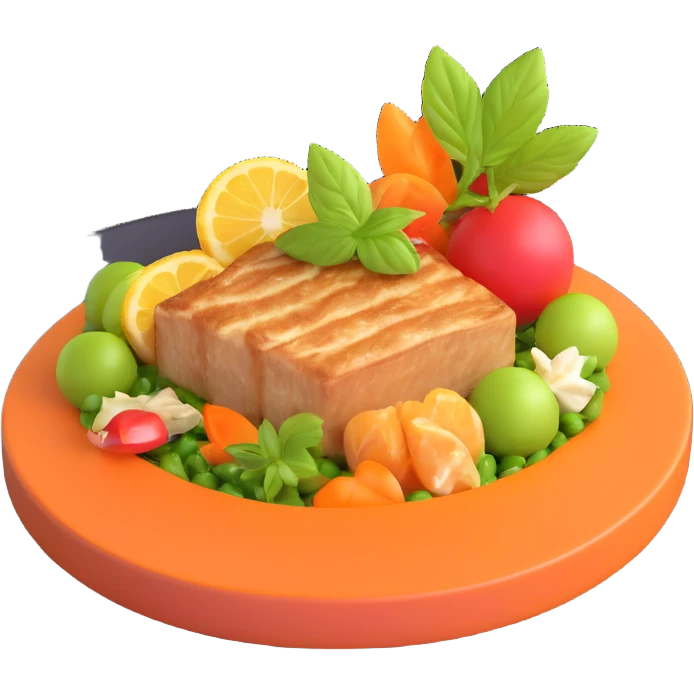gourmet dish with garnish, delicious food emoji