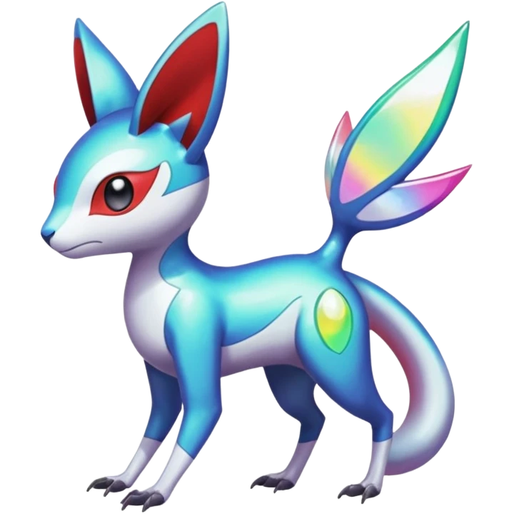 Shiny Colorful Vernid-Trico-Meloetta-Latias-Koraidon-Peppercat-Protogen-Pokémon-Digimon-Fakémon-fusion-hybrid-creature emoji
