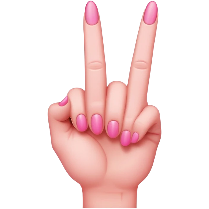 Pink middle finger emoji
