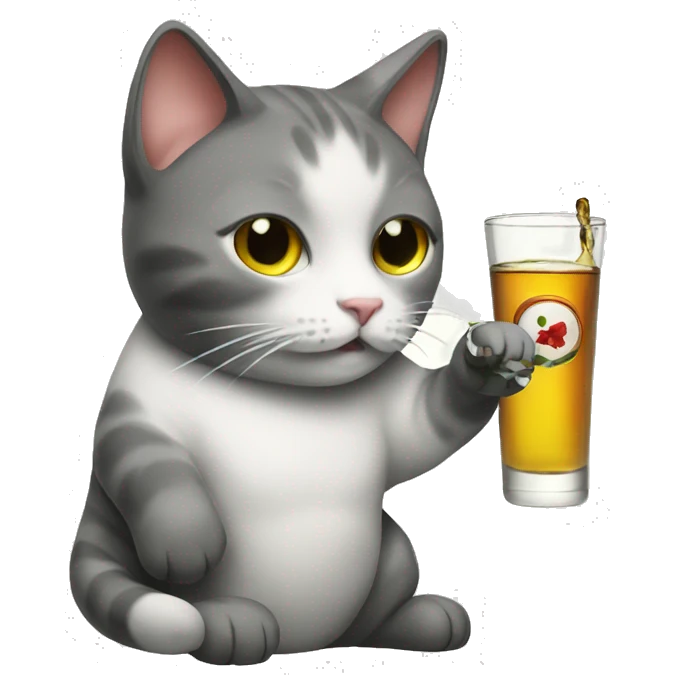 Cat drinking soju  emoji