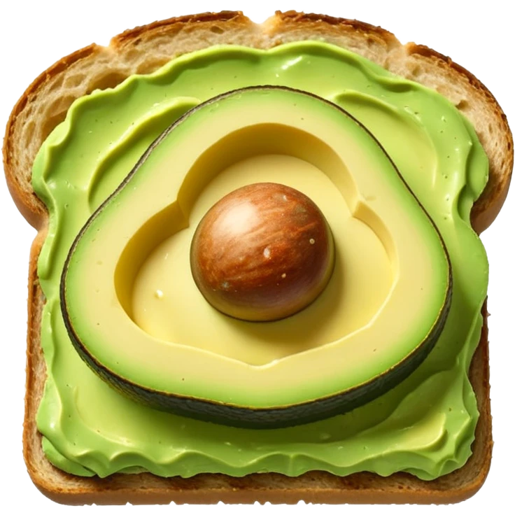 Avocado toast, bite taken emoji