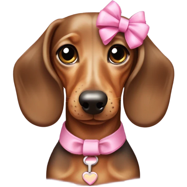 Dapple wiener dog with pink bow emoji
