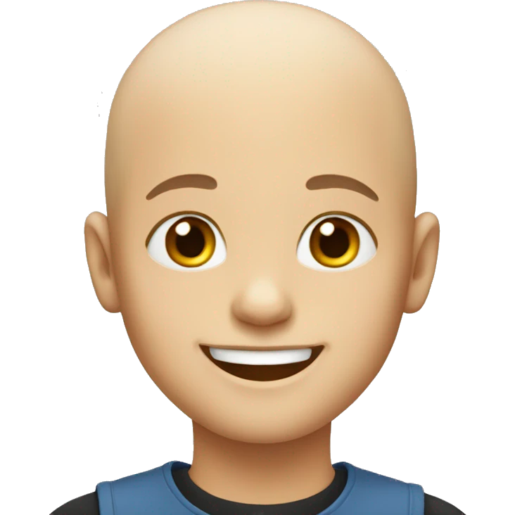 Smiling boy no hair simplw emoji