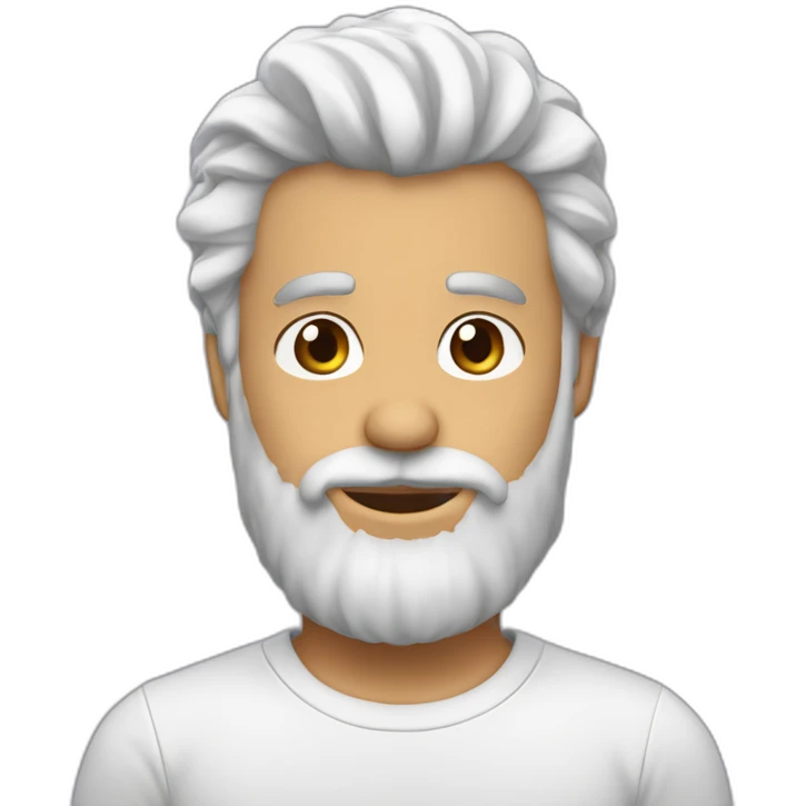 Chico blanco pelo medio largo barba tres días emoji