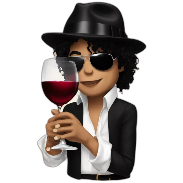 Michael jackson with wine emoji