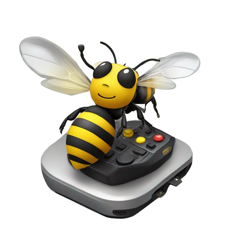 Bee playing video games emoji