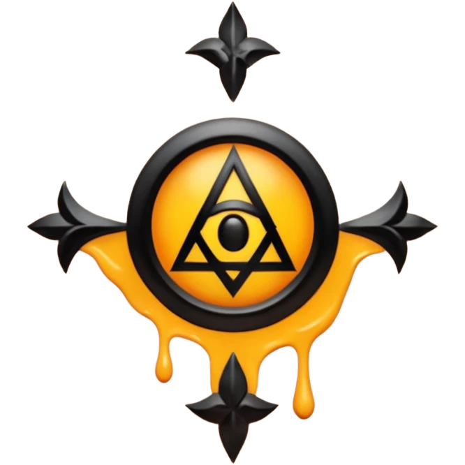 Occult mark painted on skin with dark oil, ritual sensuality emoji