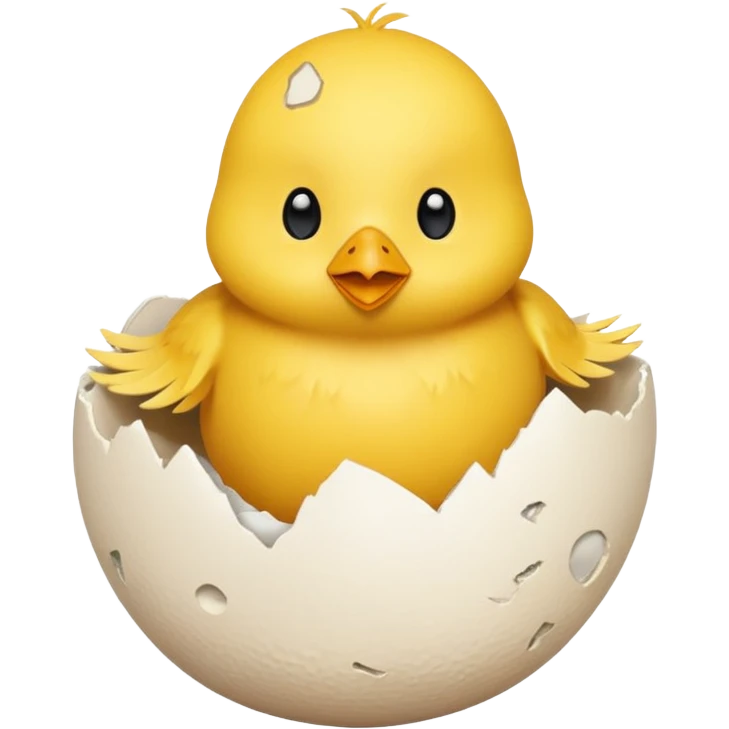 cartoon chick sitting inside a eggshell emoji
