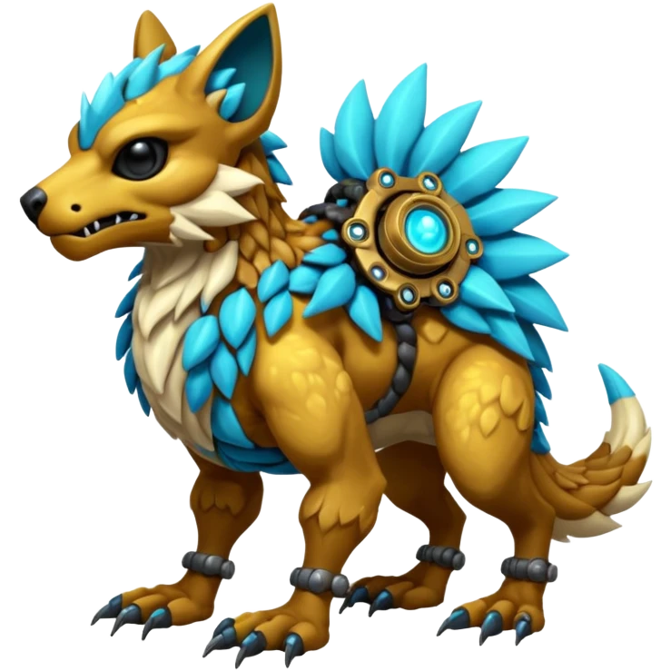 Wickerbeast-Protogen-Primagen-Gremz-Grem2-fusion-animal-hybrid-creature, full body  emoji