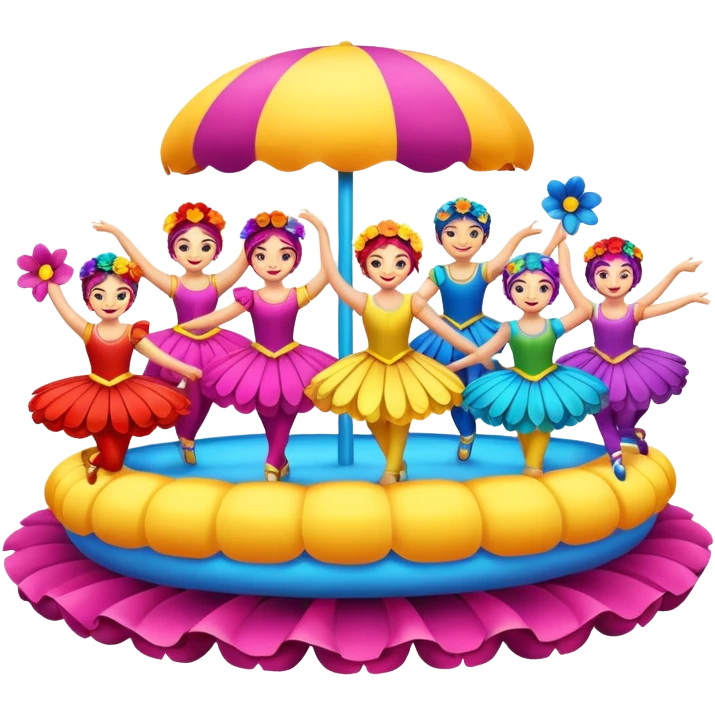 Flower Float with Dancers emoji