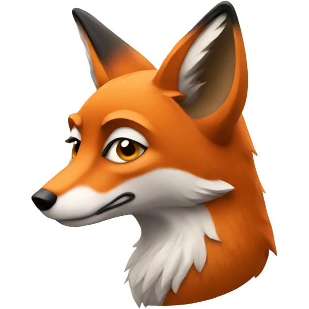 Pensive fox emoji