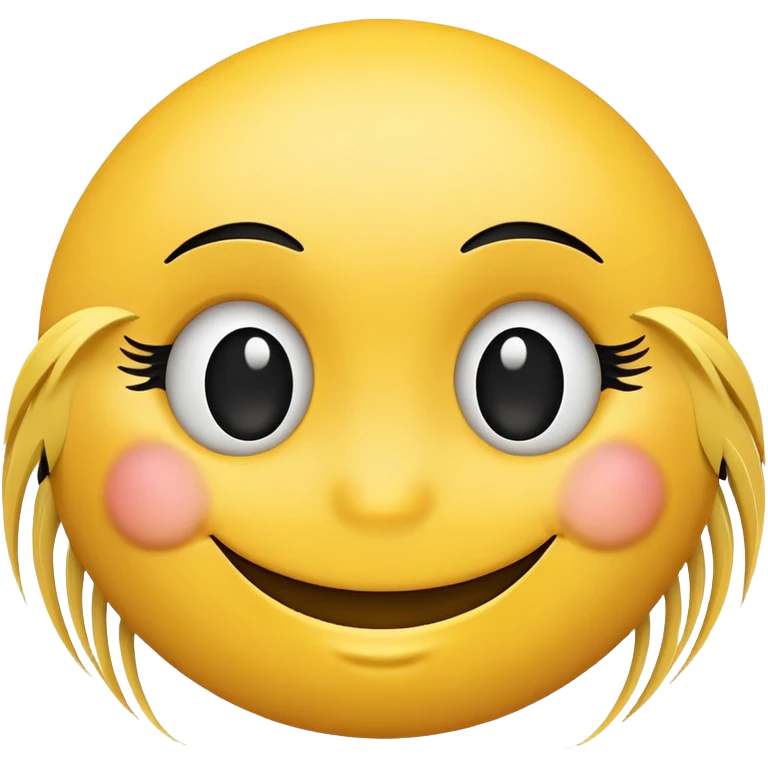 Smiley face with false lashes emoji