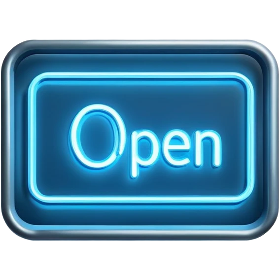 blue open sign emoji