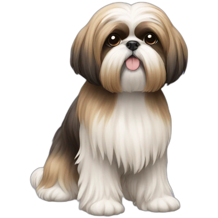 Dog Shih Tzu with long wool full-height  emoji