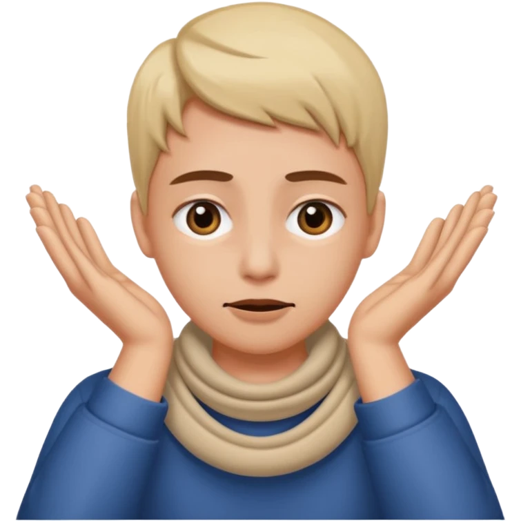 person with their hands around their neck and rolling their eyes emoji