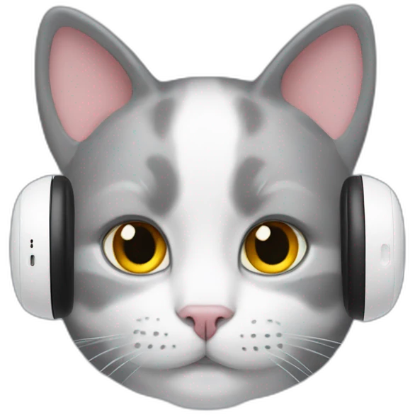 cat airpods max on head emoji