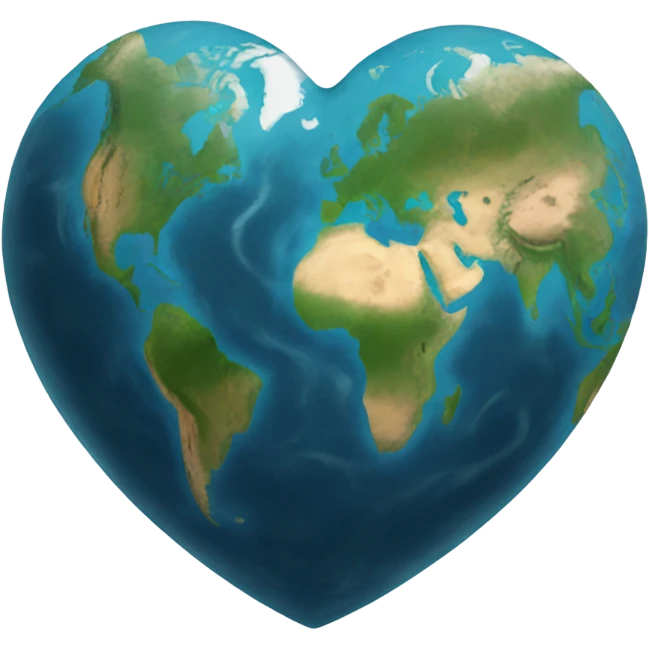 earth in a heart shape emoji