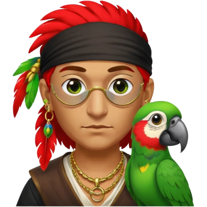 pirate and parrot emoji