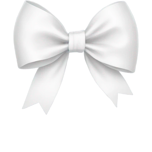 White bow on white bow emoji