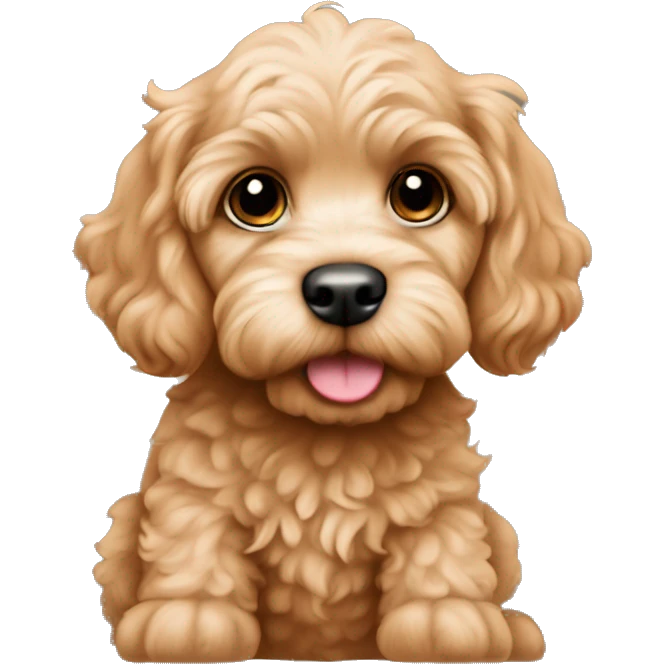 Apricot cute Cockapoo puppy emoji