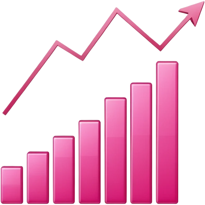 pink stock graph emoji