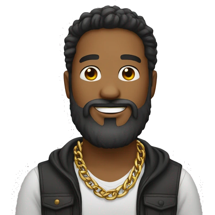 Beard man wear chain emoji