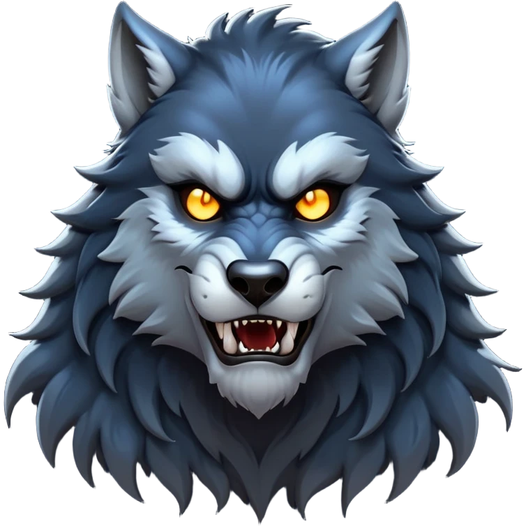 cinematic-noble-fierce-werewolf-portrait-emoji, poised-and-imposing, with a tall, slender, muscular frame, fur rippling in shades of midnight black and silver, eyes glowing with an intense, primal ferocity, reflecting the untamed power of the wild moonlit night; rendered with realism emoji