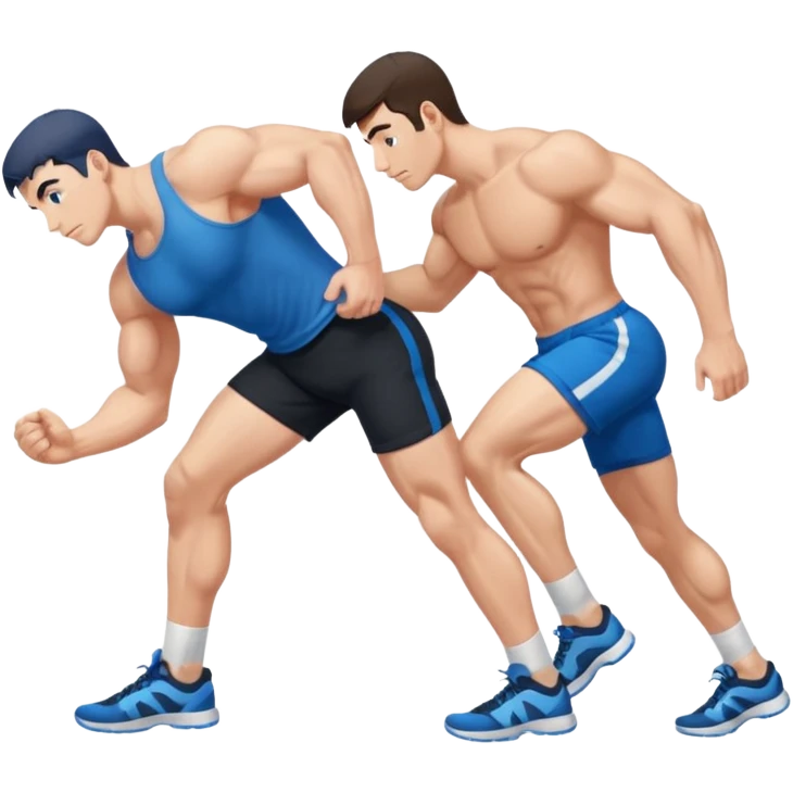 make a man bend over forward and another man standing behind as in a provocative sensual setting emoji